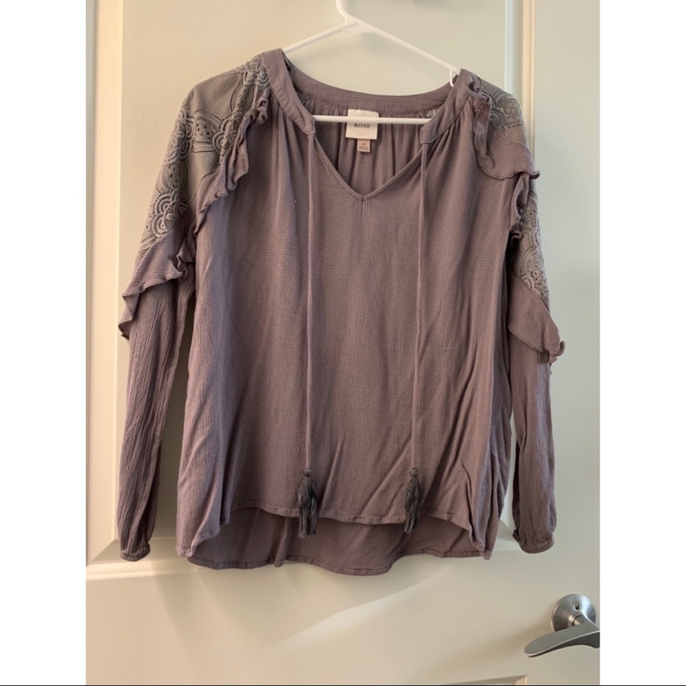 Long Sleeve Top with Lace Detailing